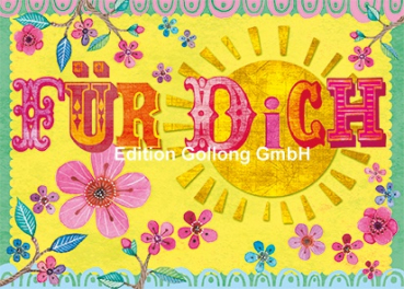 Mila Marquis "FÜR DICH", Sonne und Blumen, mit UV-Lack, Größe: 10,5x15 cm