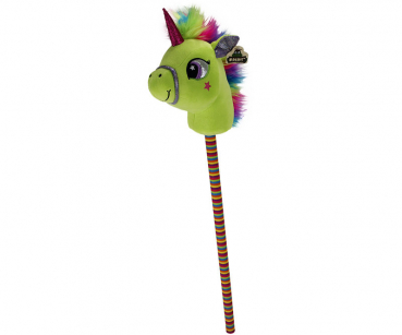 Dinotoys „Unicorn“ grün: Steckenpferd Einhorn aus Plüsch, Größe: 90 cm