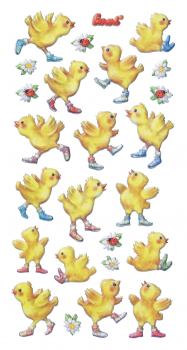 HobbyFun "Lustige Küken mit Schuhen" Aufkleber, SoftySticker-Set