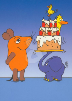 Schmitt-Menzel "Geburtstagstorte" Sendung mit der Maus, Größe: 10,5x15 cm