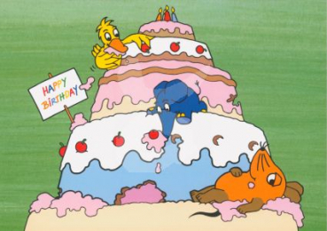 Schmitt-Menzel "Happy Birthday Kuchen" Sendung mit der Maus, Größe: 10,5x15 cm
