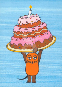 Schmitt-Menzel "Maus mit Torte" Sendung mit der Maus, Größe: 10,5x15 cm