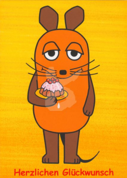 Schmitt-Menzel "Herzlichen Glückwunsch Maus" Sendung mit der Maus, Größe: 10,5x15 cm