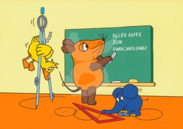 Schmitt-Menzel "Alles Gute zur Einschulung" Sendung mit der Maus, Größe: 10,5x15 cm