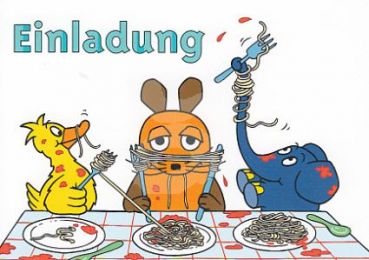 Schmitt-Menzel "Einladung" Sendung mit der Maus, Größe: 10,5x15 cm