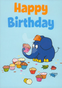 Schmitt-Menzel "Happy Birthday Elefant" Sendung mit der Maus, Größe: 10,5x15 cm