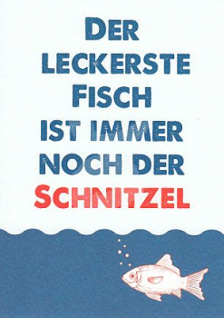 Fabian Fischer "Der leckerste Fisch" Schnitzel-Postkarte, Größe: 10,5x15 cm
