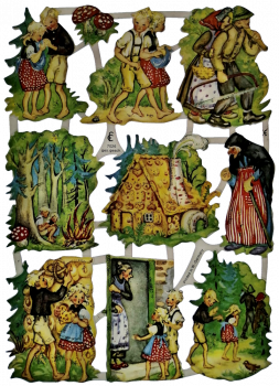 "Hänsel und Gretel", 7026, mit Glimmer", Glanzbilder, Größe: 16,5 x 23,5 cm