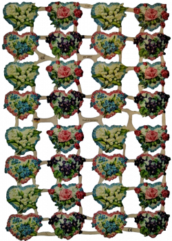 "Blumenherzen, Jugendtraum", 7132,  mit Glimmer, Glanzbilder, Größe: 16,5 x 23,5 cm