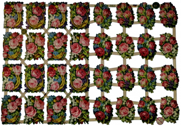 Glanzbilder mit Glimmer Blumen 7384