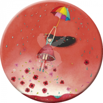 Mila Schminkspiegel „Rainbow Umbrella“ makeup Taschenspiegel, rund 8,8cm