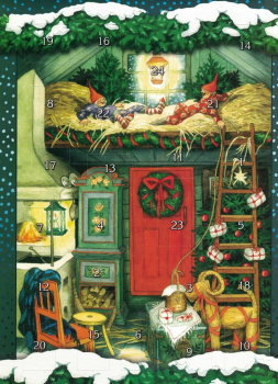 Inge Löök Adventskalender, Zwerge im Strohbett, Größe: 30x22cm
