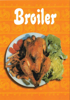 „Broiler“ DDR-Brathähnchen - Postkarte, Größe: 10,5x14,8cm