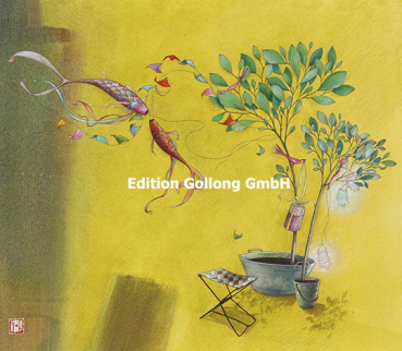 Gaëlle Boissonard "Bäumchen mit Laternen und Windspielen" Doppelkarte, Größe: 16x14 cm