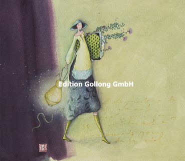 Gaëlle Boissonard "Frau mit Laterne" Doppelkarte, Größe: 16x14 cm