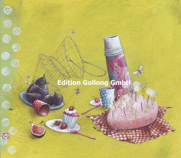 Gaëlle Boissonard "Picknick mit Geburtstagstorte" Doppelkarte, Größe: 16x14 cm