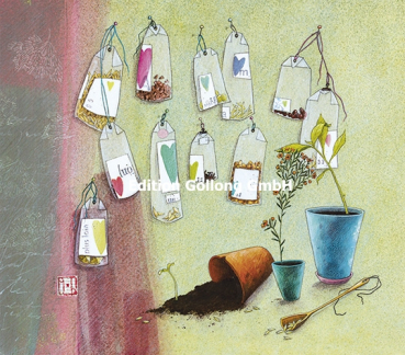 Gaëlle Boissonard "Samentütchen" Doppelkarte, Größe: 16x14 cm
