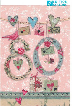 Carola Pabst „80. Geburtstag“: Doppelkarte 12x17,2cm