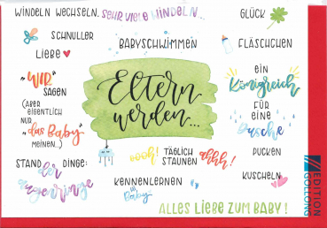 „Eltern werden...“: Doppelkarte 12x17,2cm