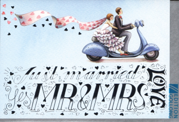 Nina Chen „Just married - Mr & Mrs“: Doppelkarte 12x17,2cm