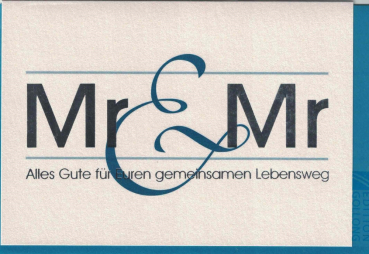 Edition Gollong - „Mr & Mr“ Partnerschaft schwul, gleichgeschlechtlich: Doppelkarte 12x17,2cm