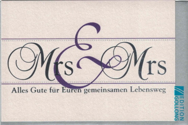 Edition Gollong - „Mrs & Mrs“ Partnerschaft lesbisch, gleichgeschlechtlich: Doppelkarte 12x17,2cm