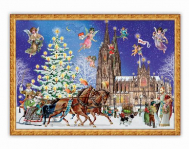 Edition Tausendschön Adventskalender A3, Kölner Dom, Größe: 42x29,5cm