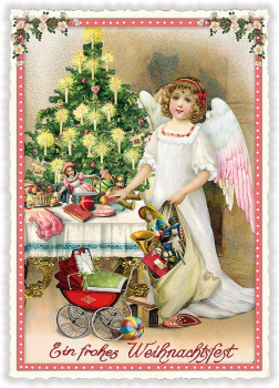 Edition Tausendschön  "Ein frohes Weihnachtsfest", mit Christkind PK747 Größe: 10,5x15 cm