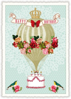Edition Tausendschön "Happy Birthday - Torte mit Ballon"  PK767 Größe: 10,5x15 cm