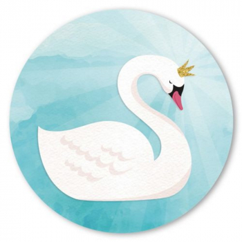 Edition Tausendschön "Schwan" PK716 Postkarte rund ∅ 14cm
