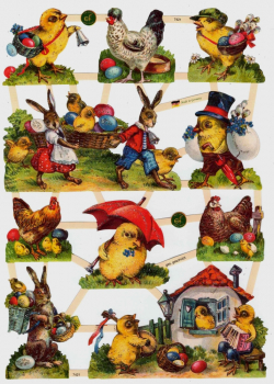 "Ostern", 7421,  mit Glimmer, Glanzbilder, Größe: 16,5 x 23,5 cm