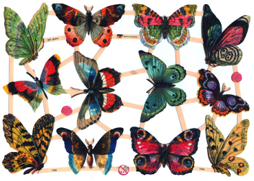 "Schmetterlinge", 7408, mit Glimmer, Glanzbilder, Größe: 16,5 x 23,5 cm