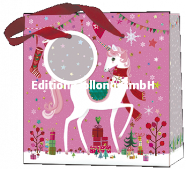 „Mila Marquis“: Geschenktüte Einhorn L/B/H 15x8x15cm