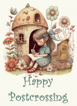 „Happy Postcrossing“ #1 Postkarte, Größe: 10,5x14,8cm