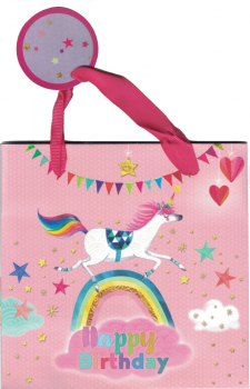 Mila Marquis „Happy Birthday“: Geschenktüte Einhorn L/B/H 15x8x15cm