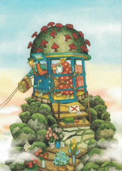 Inge Löök Nr. 70 "Königinnen im abgesperrtem Turm" Größe: 10,5x15 cm