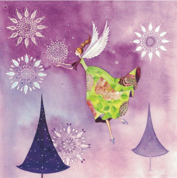 Kristiana Heinemann "Elfe mit Eiskristallen" Größe: 14x14 cm