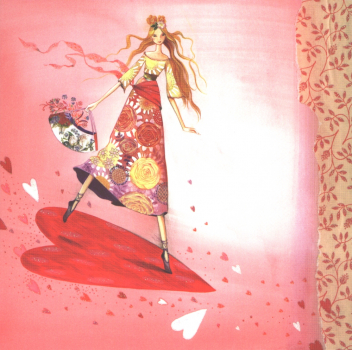 Kristiana Heinemann "Frau auf Herz" Größe: 14x14 cm