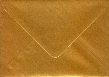 Briefhülle „gold“: Briefumschlag C6, Kuvert: 11,4x16,2cm