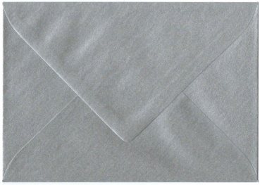 Briefhülle „silber“: Briefumschlag C6, Kuvert: 11,4x16,2cm