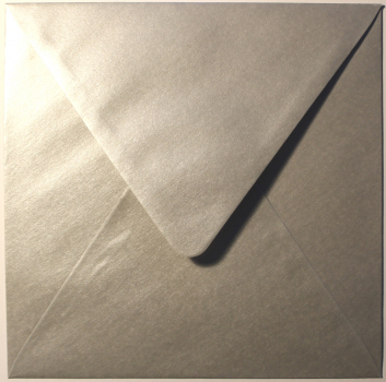 Edition Gollong Briefhülle „silber“: Briefumschlag, Kuvert quadratisch: 14,5x14,5cm
