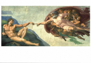 Michelangelo Buonarotti "Die Erschaffung Adams" Postkarte, Größe: 10,5x15 cm