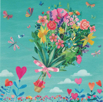 Mila Marquis  "Frühlingsblumenstrauß", Glitzer Größe: 14x14cm
