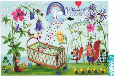 Mila Marquis „Willkommen kleines Baby“: Doppelkarte 12x17,2cm