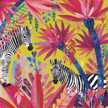 Mila Marquis: "Zebras" mit Glitzer, Größe: 14x14cm