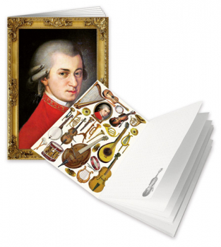 Notizheft "Wolfgang Amadeus Mozart" Edition Tausendschön A6 Größe 10,5x14,8cm