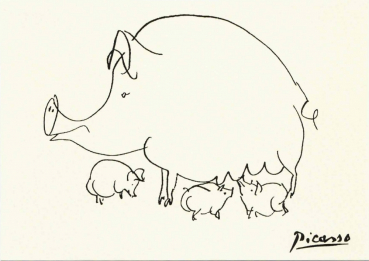 Pablo Picasso "Das Schwein" Postkarte, Größe: 10,5x15cm
