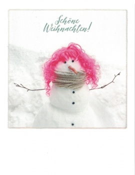 PolaCARD "Funny Snowman" Postkarte, Größe: 14,0x10,8 cm