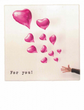 PolaCARD "Herz-Ballons" Postkarte, Größe: 14,0x10,8 cm