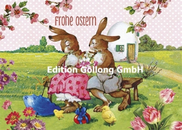 41 /"Ostereier-Malen im Hühnerstall/" Osterkarte Postkarte Grußkarte Inge Löök Nr